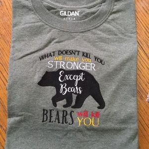 Embroidered bear T-shirt.